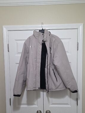 Light Beige Winter Jacket with Black Inner Lining